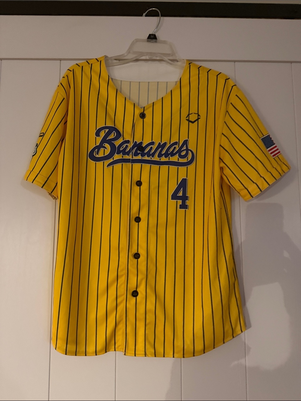 Savannah Bananas - K. Jackson Yellow Pinstripe Baseball Jersey - Small